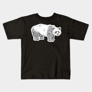 Panda Line Art Kids T-Shirt